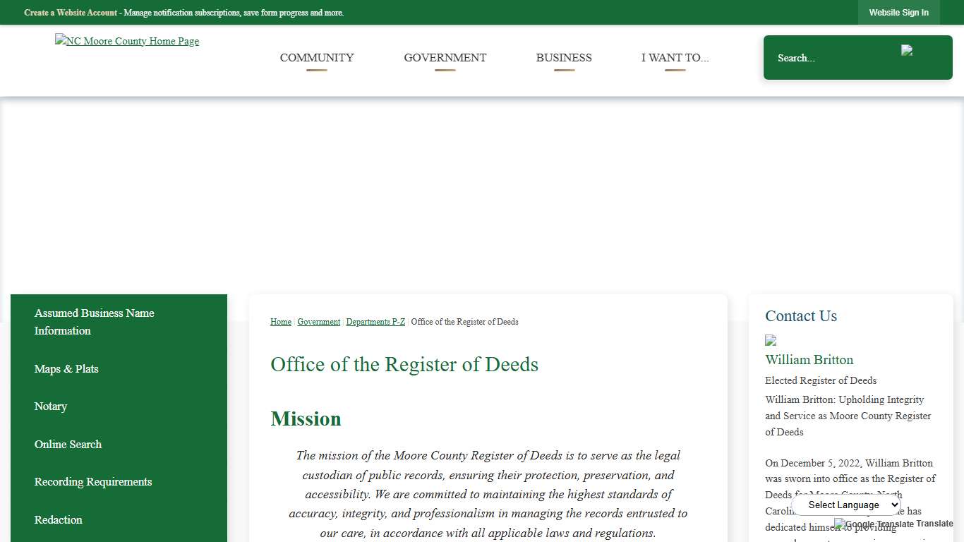 Office of the Register of Deeds | Moore County, NC